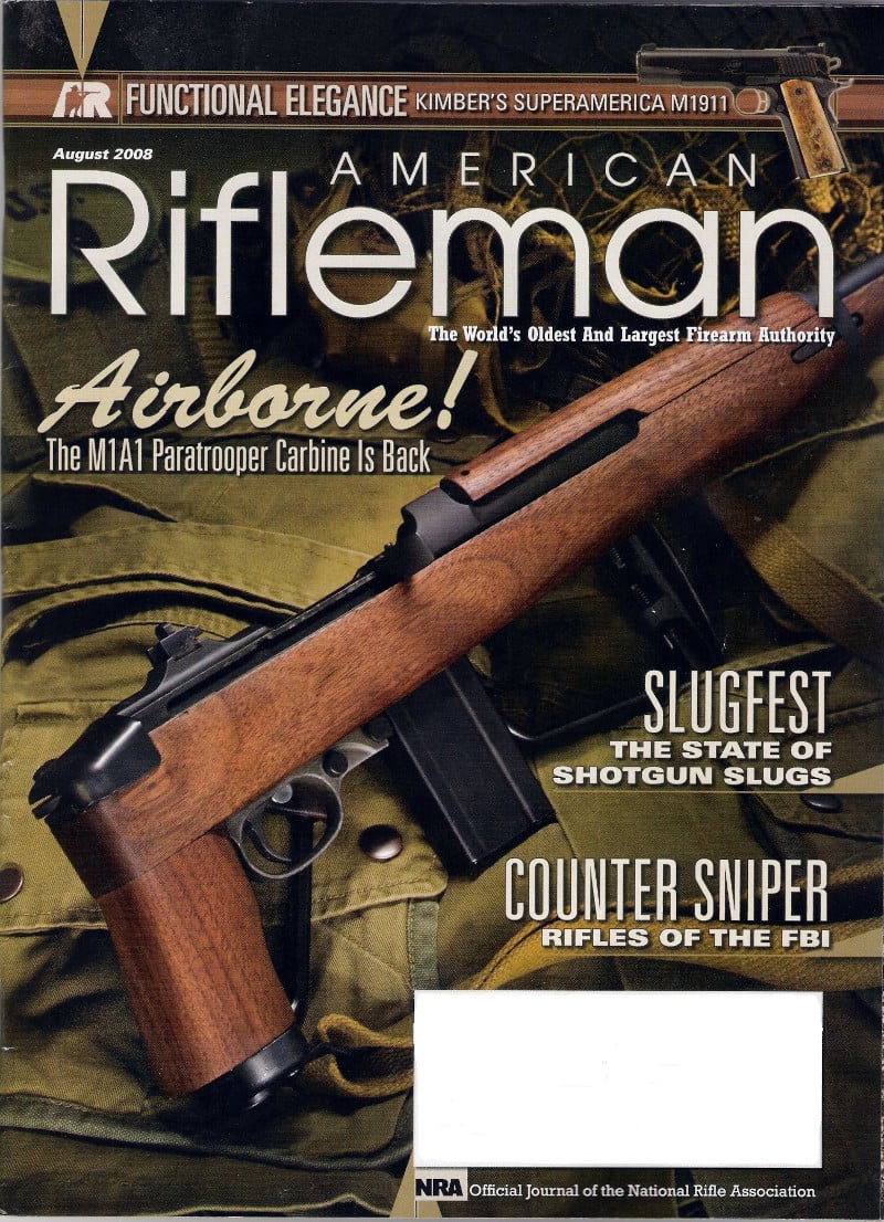 AMERICAN-RIFLEMAN-AUGUST-2008-COVER-INLAND-M1A1-PARATROOPER-CARBINE