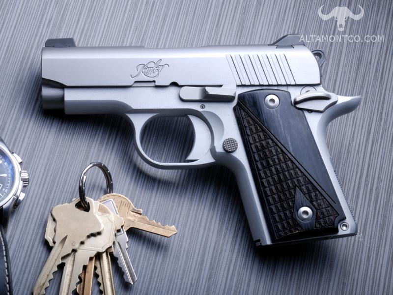 thumbnail image 2 of Custom Engraved Aluminum Grips For Kimber Micro 9 | 1911 Style | Silver Finish 2 of 6