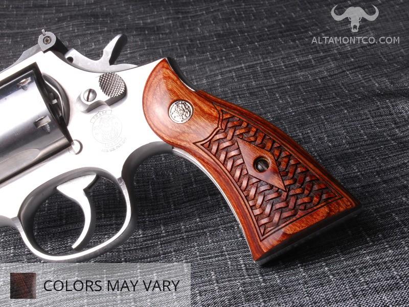 K/L SQUARE BUTT Revolver grips Smooth pradukwood New grips wood Grips For S&W 
