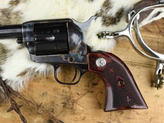 Colt Single Action Classic Panel Super Rosewood Checkered Fleur-de-Lis with Silver Medallions