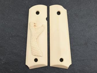 1911 Govt. Classic Panel Bonded Ivory with Carved Snake Head (Some Discoloration)<br>(Retail Price: $60)