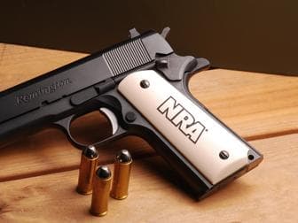 1911 Govt. Classic Panel Bonded Ivory with NRA Block Logo