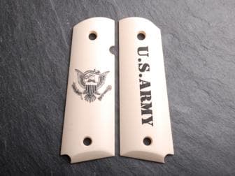 1911 Govt. Classic Panel Bonded Ivory U.S. Army Scrimshaw</br>(Retail Price: $60)