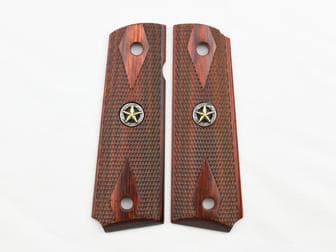 1911 Govt. Classic Panel Super Rosewood Double Diamond Checkered with Straight Borders and Lone Star Medallions</br>(Retail Price: $59)