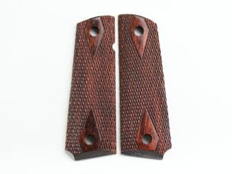 1911 Govt. Classic Panel Super Rosewood Double Diamond Checkered No Border w/Ambi Safety Cut</br>(Retail Price: $35)