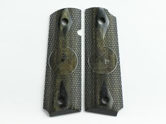 1911 Govt. Classic Panel Silverblack Double Diamond Low Profile Checkered with Laser Rampant Colt</br>(Retail Price: $50)