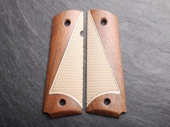 1911 Govt. Classic Panel Walnut and Linen Micarta Checkered</br>(Retail Price: $60)