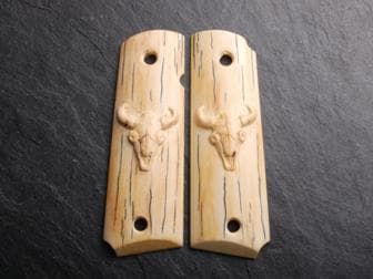 1911 Govt. Classic Panel Aged Ivory with Buffalo Head on Both Panels</br>(Retail Price: $78)