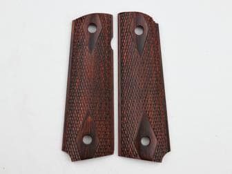 1911 Govt. Magwell Panel Super Rosewood Double Diamond Checkered Straight Border with Ambi Safety Cut<br>(Retail Price: $47)