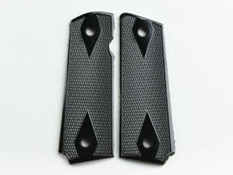 1911 Govt. Slimtech Panel Black Linen Micarta Double Diamond Checkered w/Slim Bushings/Screws</br>(Retail Price: $49)