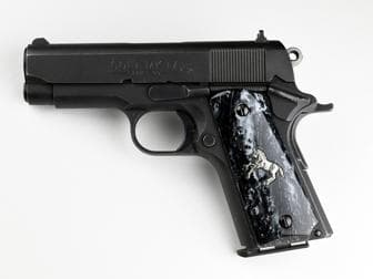 1911 Compact/Officer Classic Panel Black Pearl with Silver Rampant Colt