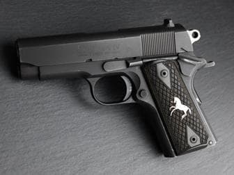 1911 Compact Classic Panel Silverblack Spanish Diamond with Silver Horse