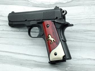 1911 Compact/Officer Dual Panel Super Rosewood/Bonded Ivory with Gold Rampant Colt