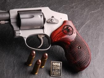 S&W J Round Bateleur® Super Rosewood Snakeskin with NRA Eagle Logo