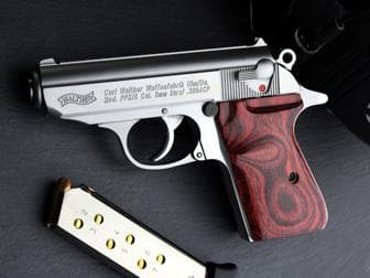 Details about   Walther PPKS PPK/S S&W Rosewood Checkered Pistol Grips NO FDL W/BANNER LOGO! 